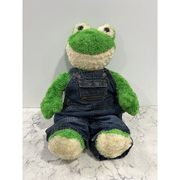 Build A Bear Smiling Frog With Cute Old Navy Overalls - Picture 1 of 6